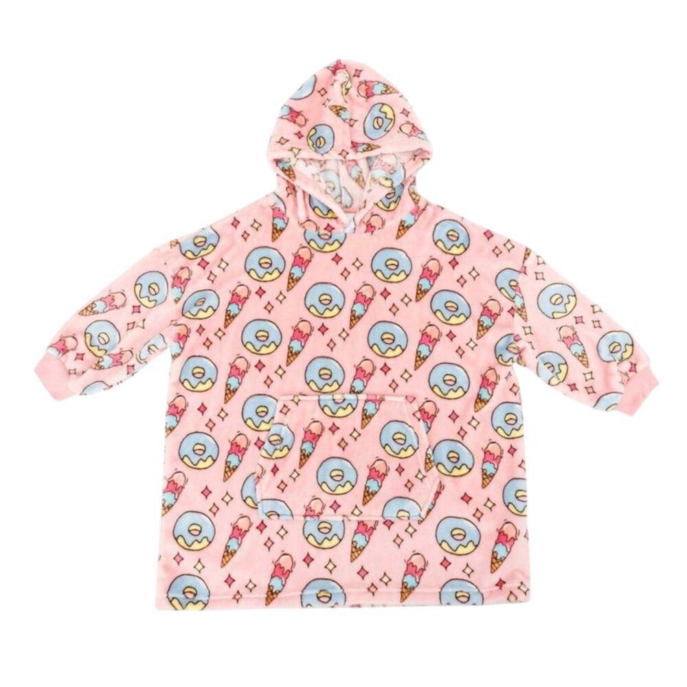 Star Girls Oversized Blanket Hoodie / Cream